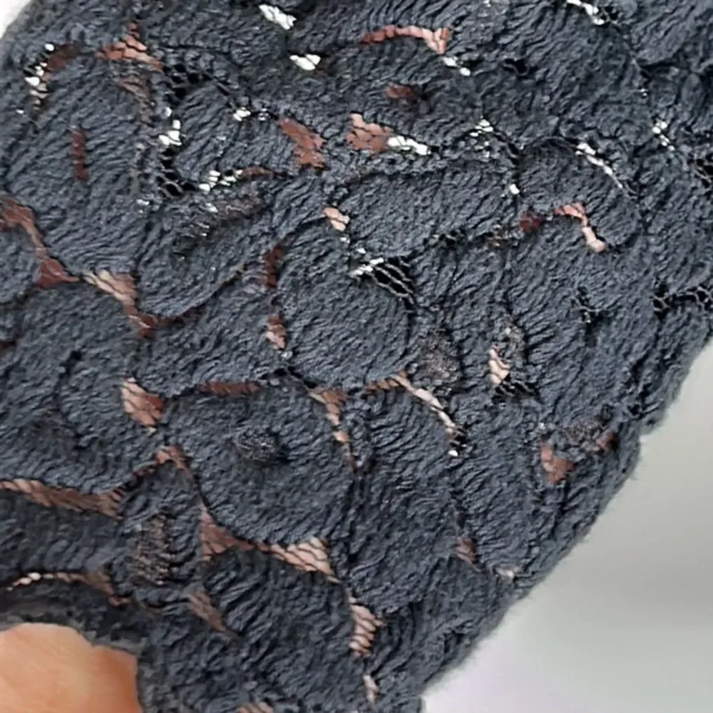 Lafayette, 148 black button down with lace sleeves, size 8 - Picture 2 of 7